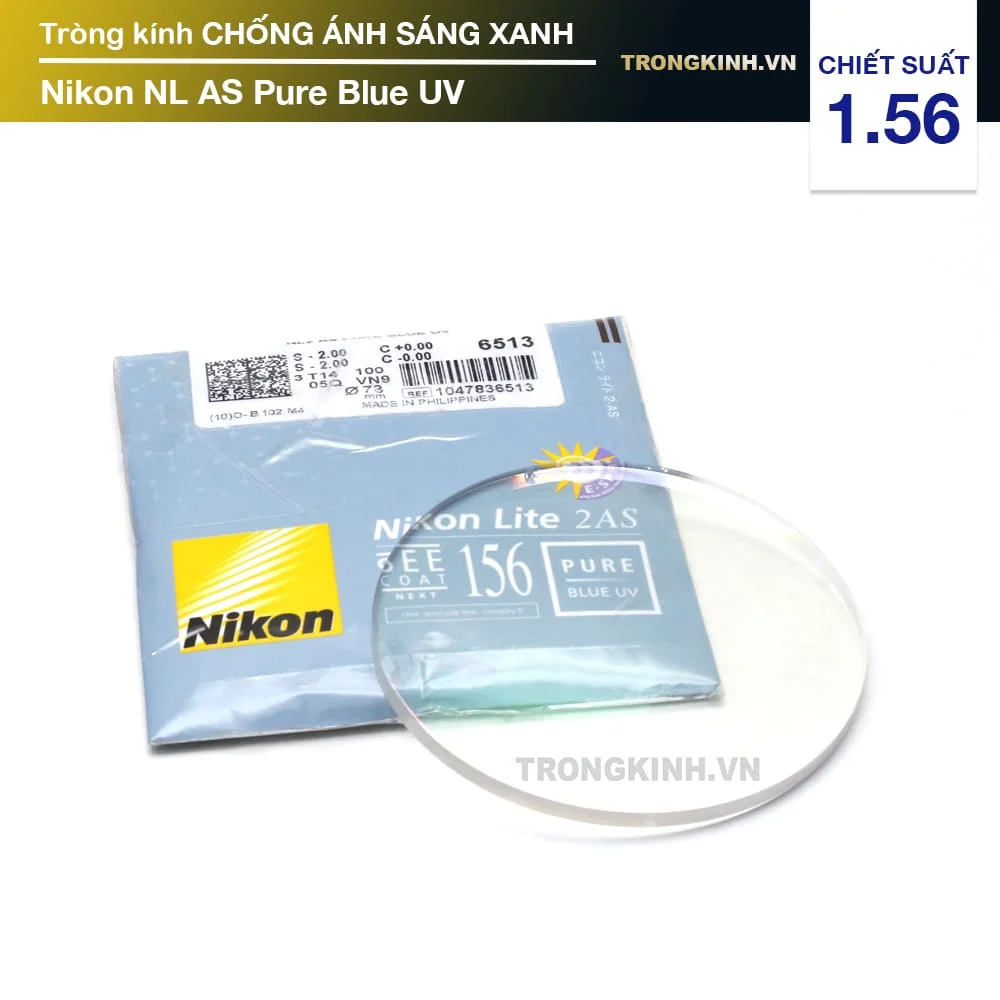Tròng kính Chống Ánh Sáng Xanh Nhật Bản Nikon NL AS Pure Blue UV