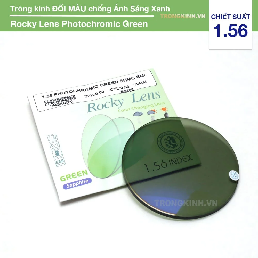 Tròng kính Đổi Màu Xanh Lá Rocky Lens