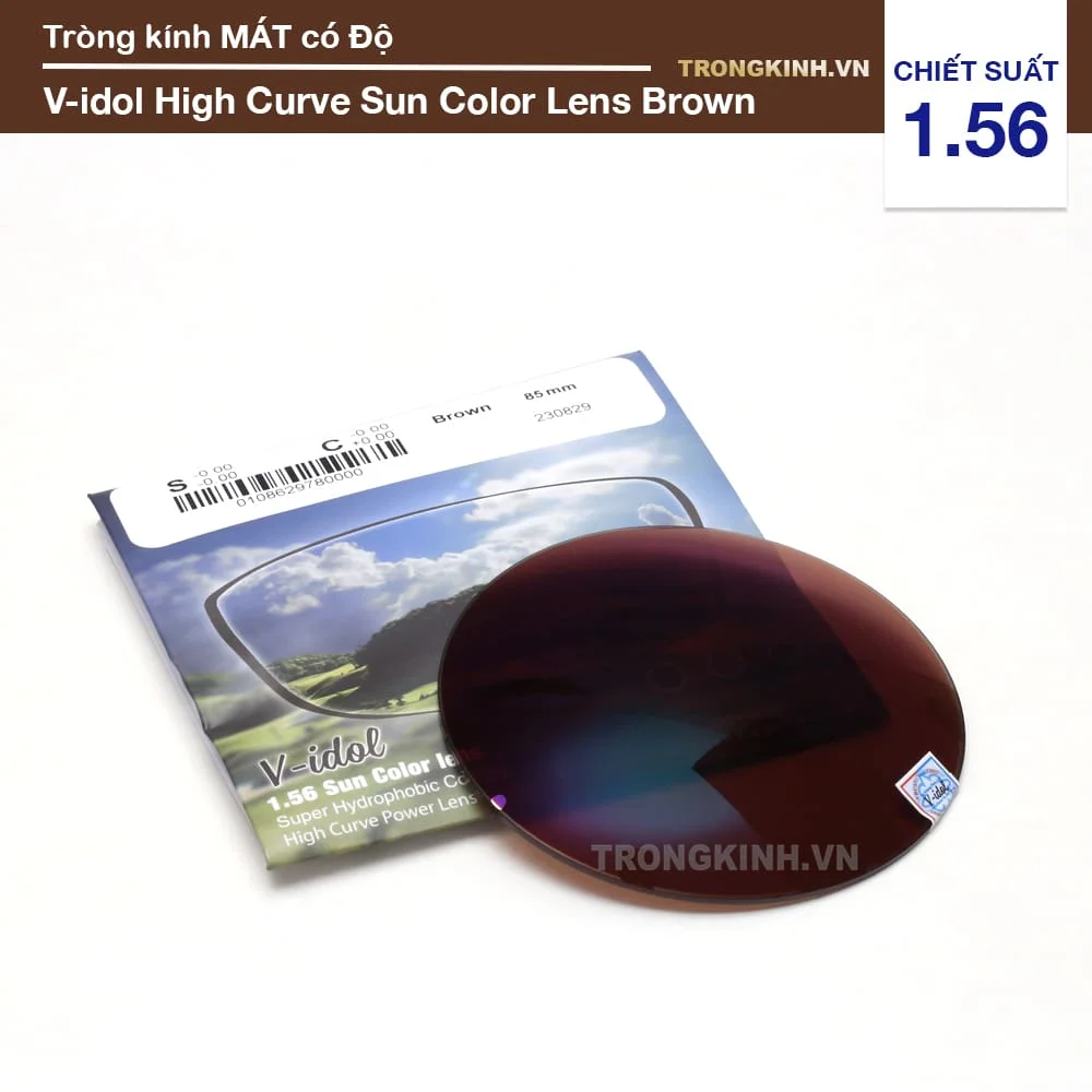 Tròng kính Mát màu Nâu có độ V-idol High Curve Sun Color Lens Brown