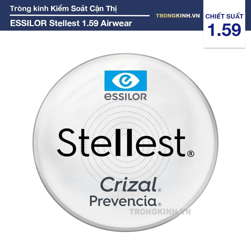 Tròng Kính Kiểm Soát Tiến Triển Cận Thị Stellest Essilor 1.59 Airwear