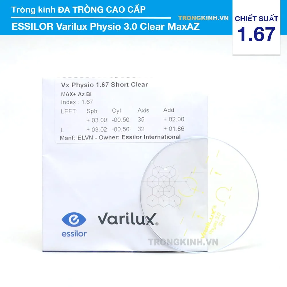 Tròng kính Đa Tròng Cao Cấp Essilor Varilux Physio 3.0 MaxAZ 1.67