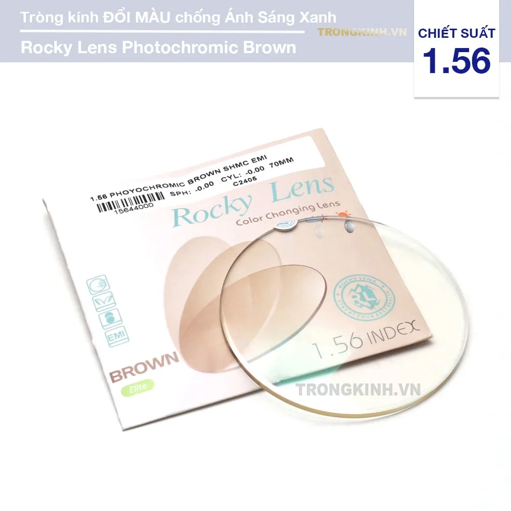 Tròng kính Đổi Màu Nâu Hổ Phách Rocky Lens Trendy