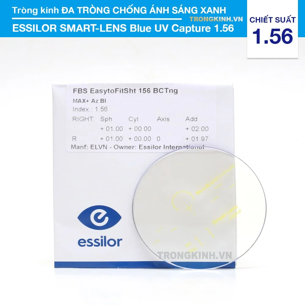 Tròng kính Đa Tròng Chống Ánh Sáng Xanh Thông Minh Essilor SMART-LENS Blue UV Capture