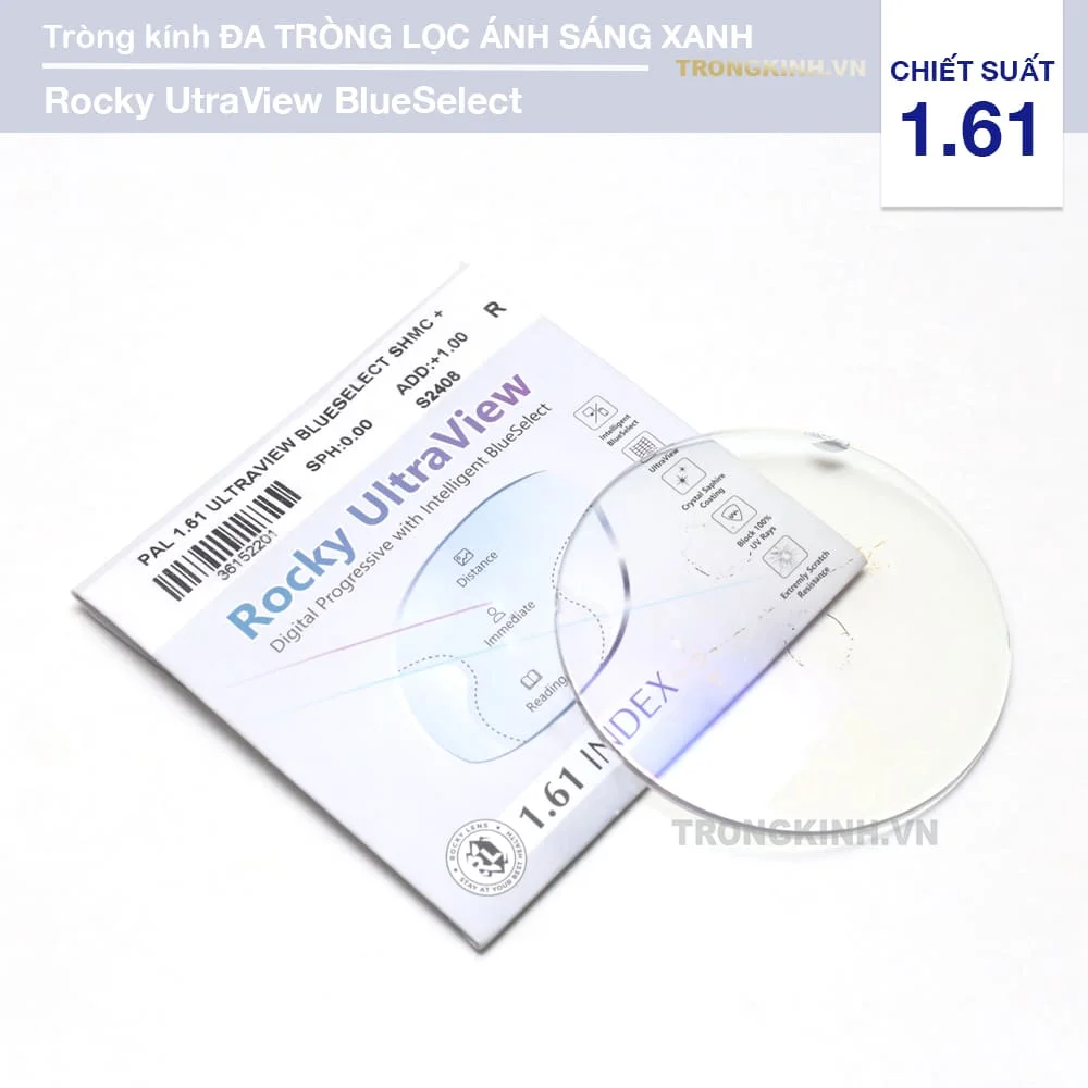 Tròng kính Đa Tròng Rocky UltraView Tầm Nhìn Rộng Lọc Ánh Sáng Xanh