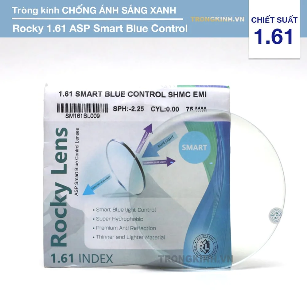 Tròng kính Lọc Ánh Sáng Xanh Thông Minh Rocky Smart Bluecontrol 1.61