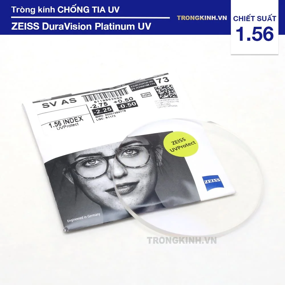 Tròng kính Chống Chói tốt nhất của Đức UV Zeiss DuraVision Platinum UV