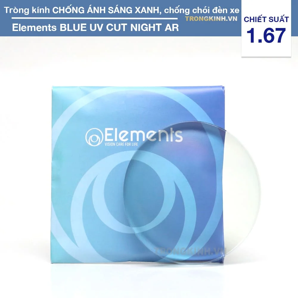 Tròng kính Chống Chói Lái Xe Ngày Và Đêm Elements BLUE UV CUT NIGHT AR