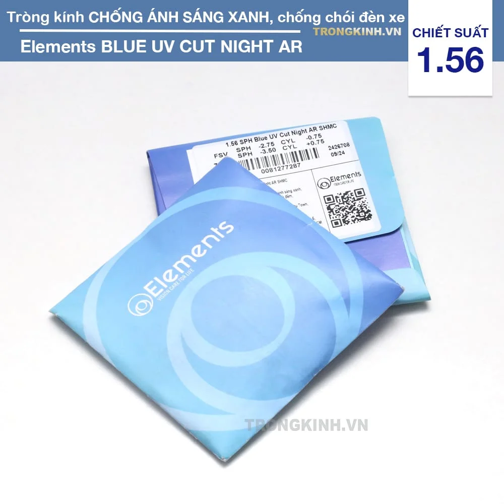 Tròng kính Chống Ánh Sáng Xanh BLUE UV CUT NIGHT AR
