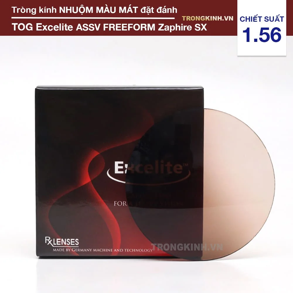 Tròng kính Nhuộm Màu Mát Excelite ASSV FREEFORM Zaphire SX
