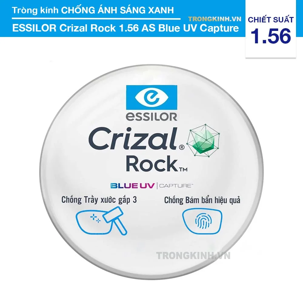 Tròng kính Chống Ánh Sáng Xanh Essilor Crizal Rock BlueUV Capture