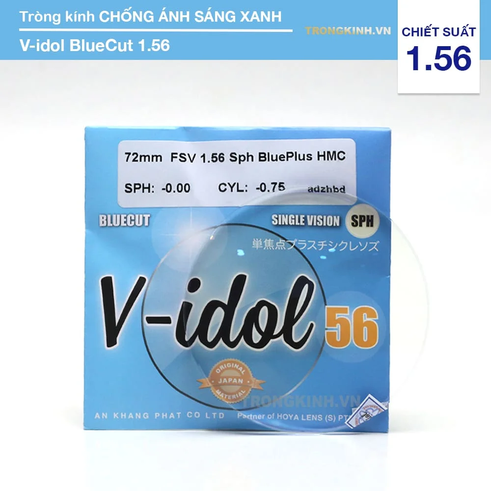 Tròng kính Cắt Ánh Sáng Xanh V-idol 1.56 BlueCut